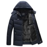 Manteau dhiver en coton pour hommes - vitata - coupe - vent et doublure polaire - bleu