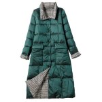 Manteau dhiver pour femmes - funmoon - imprim en coton long et matelass avec capuche et duvet - brun ...
