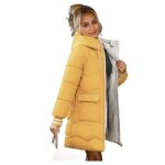 Manteau dhiver pour femme - vitata - col et braguette zippe - coupe ample et capuche