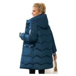 Manteau dhiver pour femme vitata - col et braguette zippe - coupe ample et capuche - couleur unie - ...
