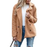 Manteau dhiver pour femme - zgeer - en peluche avec boutons - couleur marron brun