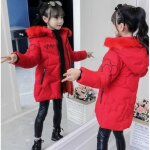 Manteau dhiver pour fille ecelen - rouge - longueur rembourrée - veste épaisse - 2 à 14 ans Manteau dhiver pour fille ecelen - rouge - longueur rembourrée - veste épaisse - 2 à 14 ans
