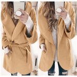 Manteau dhiver en laine pour femmes - funmoon - bouton lapel trench caraco plus pardessus outwear Manteau dhiver en laine pour femmes - funmoon - bouton lapel trench caraco plus pardessus outwear