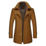 Manteau dhiver en laine pour homme trench - coat mi - long col Écharpe rembourré Épais et chaud marron ... Manteau dhiver en laine pour homme trench - coat mi - long col Écharpe rembourré Épais et chaud marron ...
