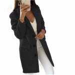 Manteau dhiver en laine - vitata - noir - boutonnage simple - coupe slim - polyester