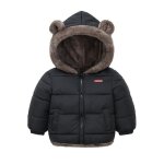Manteau enfant - funmoon - manteau  capuche - noir - veste polaire - doublure douce