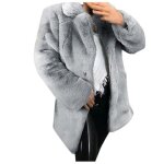 Manteau dextrieur en vrac long pour femme - funmoon - hiver chaud et pais - gris