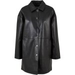 Manteau faux cuir femme urban classics - noir - coupe oversize avec paules tombantes - poches latrales ...