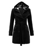 Manteau femms  capuche hiver fit grande vtements xh466 noir