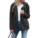Manteau femme chic double boutonnage vestes en polaire hiver chaud cardigan blouson  manches longues ...