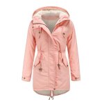 Manteau femme hiver capuche double polaire veste mi - longue epaisse chaude couleur unie Manteau femme hiver capuche double polaire veste mi - longue epaisse chaude couleur unie