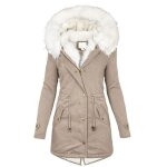 Manteau femme hiver chaud peluche polaire kaki - confortable outcoat