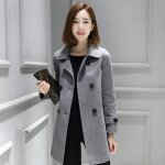 Manteau femme militaire capuche boutonné polaire - funmoon - grande taille - gris Manteau femme militaire capuche boutonné polaire - funmoon - grande taille - gris
