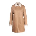 Veste rversible femme ? beige ? peau retourne & doudoune ? chaude chic & polyvalente ? hiver