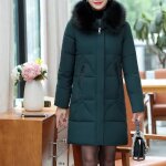 Manteau dhiver chaud pour femmes - funmoon - collier cheveux - zip slim - vert Manteau dhiver chaud pour femmes - funmoon - collier cheveux - zip slim - vert