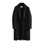 Manteau dhiver chic - marque inconnue - veste longue en laine - manches longues - noir