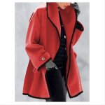 Manteau dhiver femmes - type rouge - bouton élégant - vêtements dextérieur Manteau dhiver femmes - type rouge - bouton élégant - vêtements dextérieur