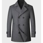 Manteau d?hiver pour homme caban / pardessus long couleur unie style casual