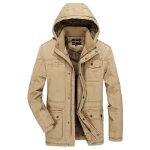 Manteau hiver - homme - grande taille - capuche amovible - 100% coton - style décontracté Manteau hiver - homme - grande taille - capuche amovible - 100% coton - style décontracté