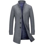 Manteau hiver homme slim fit col montant casual mi - longue pardessus mode trench coat pour masculin Manteau hiver homme slim fit col montant casual mi - longue pardessus mode trench coat pour masculin