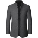 Manteau hiver - hugo - caban - laine 30% - polyester 70% - col montant Manteau hiver - hugo - caban - laine 30% - polyester 70% - col montant