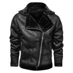 Manteau homme automne et hiver chaud - noir - revers court