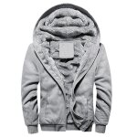 Manteau hommes  capuche zippe sweater hommes pull avec polaire veste - funmoon - gris clair - homme ...