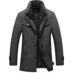 Manteau homme paississant manteau col amovible manteau homme longueur en mlange de laine duffle coat ...