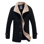Manteau homme - fbc97 - uni en laine mlange - grande parka - noir
