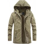 Manteau homme hiver capuche epais doublée polaire veste zippee chaude en coton couleur unie Manteau homme hiver capuche epais doublée polaire veste zippee chaude en coton couleur unie