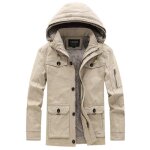 Manteau homme hiver - couleur unie - capuche amovible - doublure polaire Manteau homme hiver - couleur unie - capuche amovible - doublure polaire
