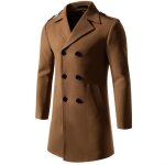 Manteau homme hiver slim fit - marque - mi - long - marron Manteau homme hiver slim fit - marque - mi - long - marron