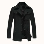 Manteau homme en laine chaud court epais fit business hiver trench - coat avec un col accessoire caban ...