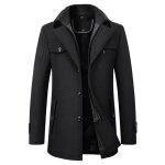 Manteau homme en laine chaud mi - long hiver trench parka pardessus business lgant duffle - coats coup ...