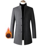 Manteau homme laine col officier gris - coupe slim fit ville / casual - automne / hiver Manteau homme laine col officier gris - coupe slim fit ville / casual - automne / hiver