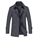 Manteau homme laine hiver chaud trench - coat caban lgant blouson parka veste regular fit casual manteaux ...