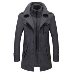 Manteau homme laine hiver chaud trench - coat caban lgant blouson parka veste regular m21c2 gris