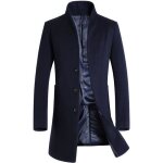 Manteau homme de marque en laine mlange manteau long manteau homme slim paississant duffle coat hommebleu ...