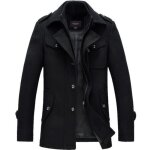 Manteau homme laine noir - hugo coat col revers pardessus hiver Manteau homme laine noir - hugo coat col revers pardessus hiver