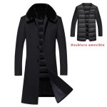 Manteau homme - laine - slim classique mi - longue - col amovible - doublure en coton amovible Manteau homme - laine - slim classique mi - longue - col amovible - doublure en coton amovible
