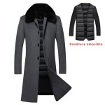 Manteau - laine - slim classique - mi - long - col amovible - doublure amovible