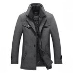 Manteau hommes - mobigarlan - slim fit hiver zipper trench doudoune veste en laine décontractée - gris ... Manteau hommes - mobigarlan - slim fit hiver zipper trench doudoune veste en laine décontractée - gris ...