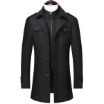 Manteau hommes parka fit hiver zipper trench doudoune veste en laine dcontracte avec multi poches - ...