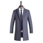 Manteau - hugo - mi long - �l�gant en laine - col blazer - automne - hiver - gris