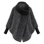 Manteau de laine pour femmes - funmoon - caban lche - gris - hiver chaud - manches longues