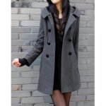 Manteau en laine pour femme - gris - pardessus épaissi à capuche mi - longue pour lhiver Manteau en laine pour femme - gris - pardessus épaissi à capuche mi - longue pour lhiver