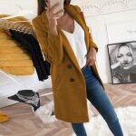 Manteau en laine pour femme - wepbel - modle mh2850 - double boutonnage - col rabattu - couleur unie ...