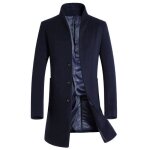 Manteau en laine - homme - duffle coat - marine - manches longues - 50% laine 50% polyester