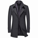 Manteau laine homme epais automne hiver mi - longue pardessus elegant col de echarpe couleur unie - gris ... Manteau laine homme epais automne hiver mi - longue pardessus elegant col de echarpe couleur unie - gris ...