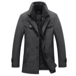 Manteau en laine homme - funmoon - gris - mode dcontracte - parka - duffle coat - caban